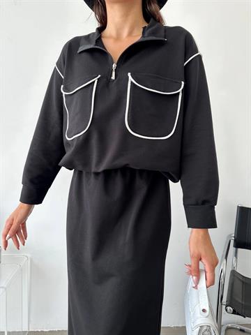 CEPLİ ETEK TAKIM SİYAH