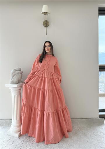 MAGNOLİA ELBİSE VİZON MERCAN