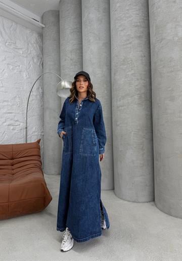 DENİM DRESS MAVİ