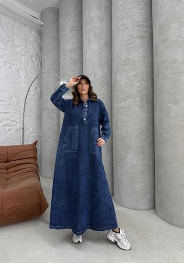 DENİM DRESS MAVİ