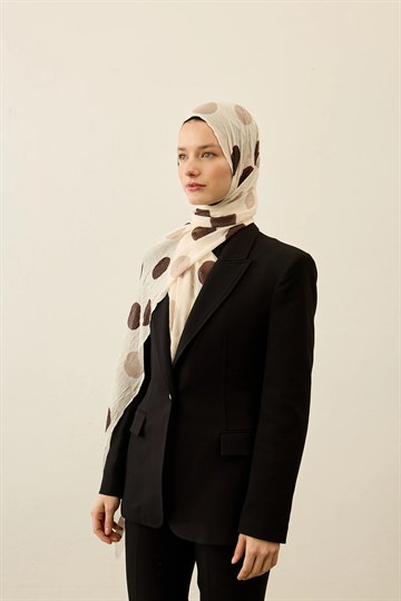 bubble puantiye şal EKRU