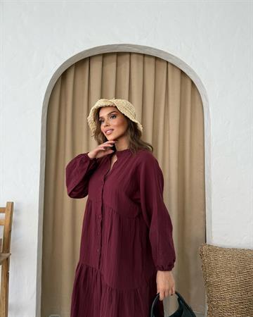 SOFT MÜSLİN DRESS BORDO