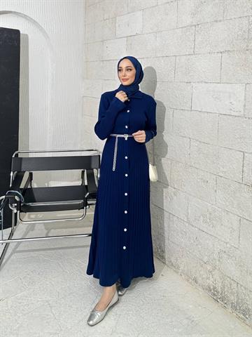 TRİKO ELBİSE LACİVERT