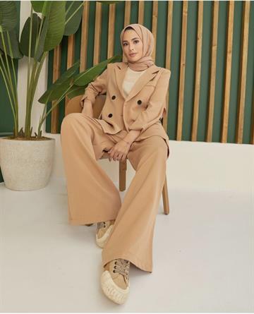 BLAZER CEKET TAKIM CAMEL CAMEL