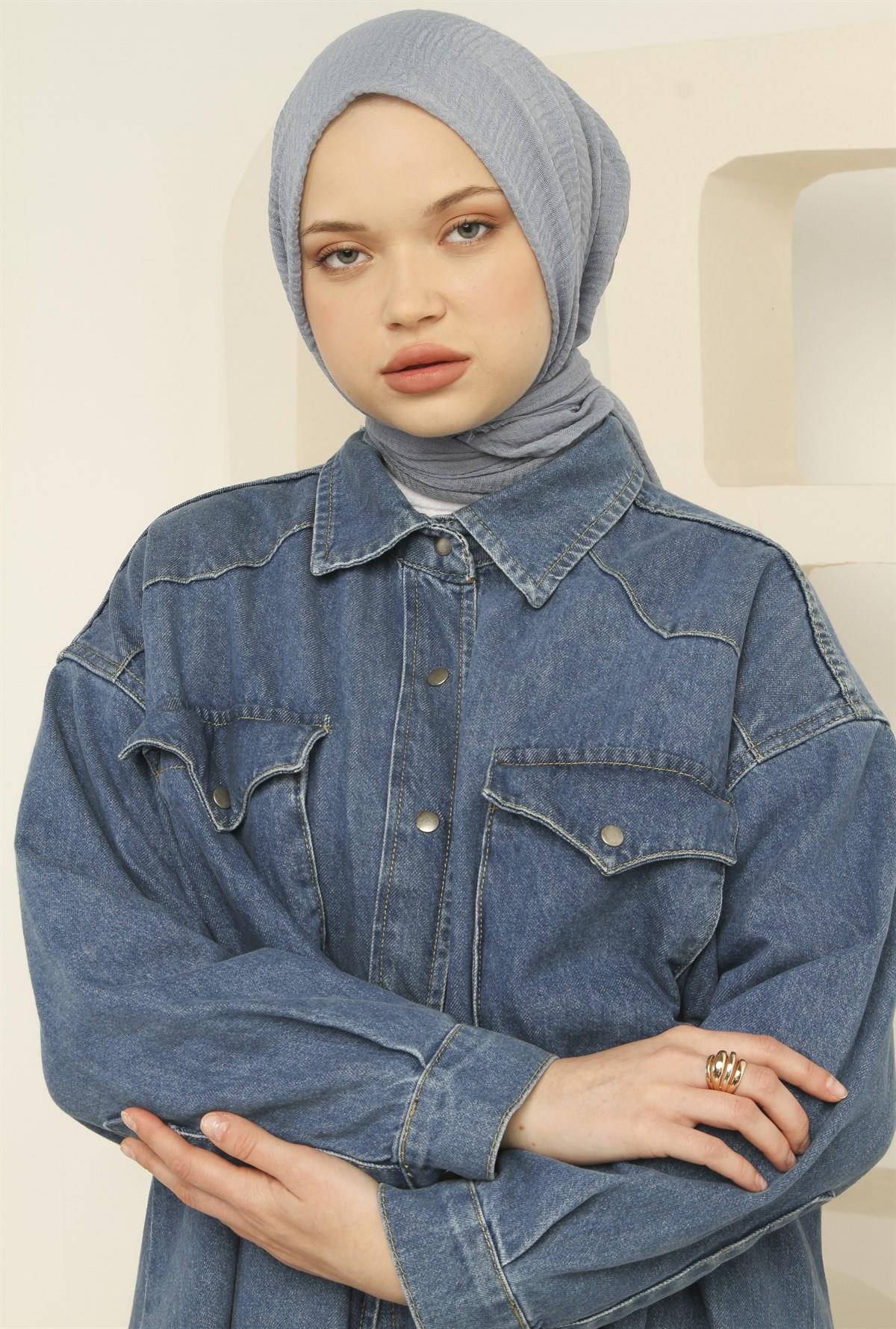 MODESTOSCARFS BÜRÜMCÜK ŞAL GRİ