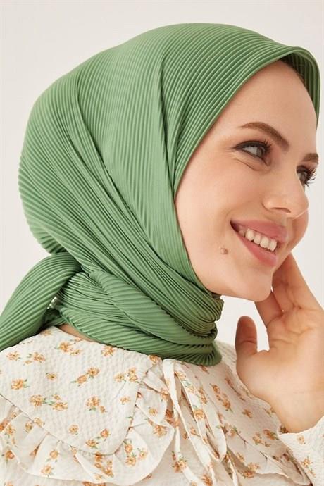 MODESTOSCARFS AQORDİON PİLİSE EŞARP YAĞ YEŞİLİ
