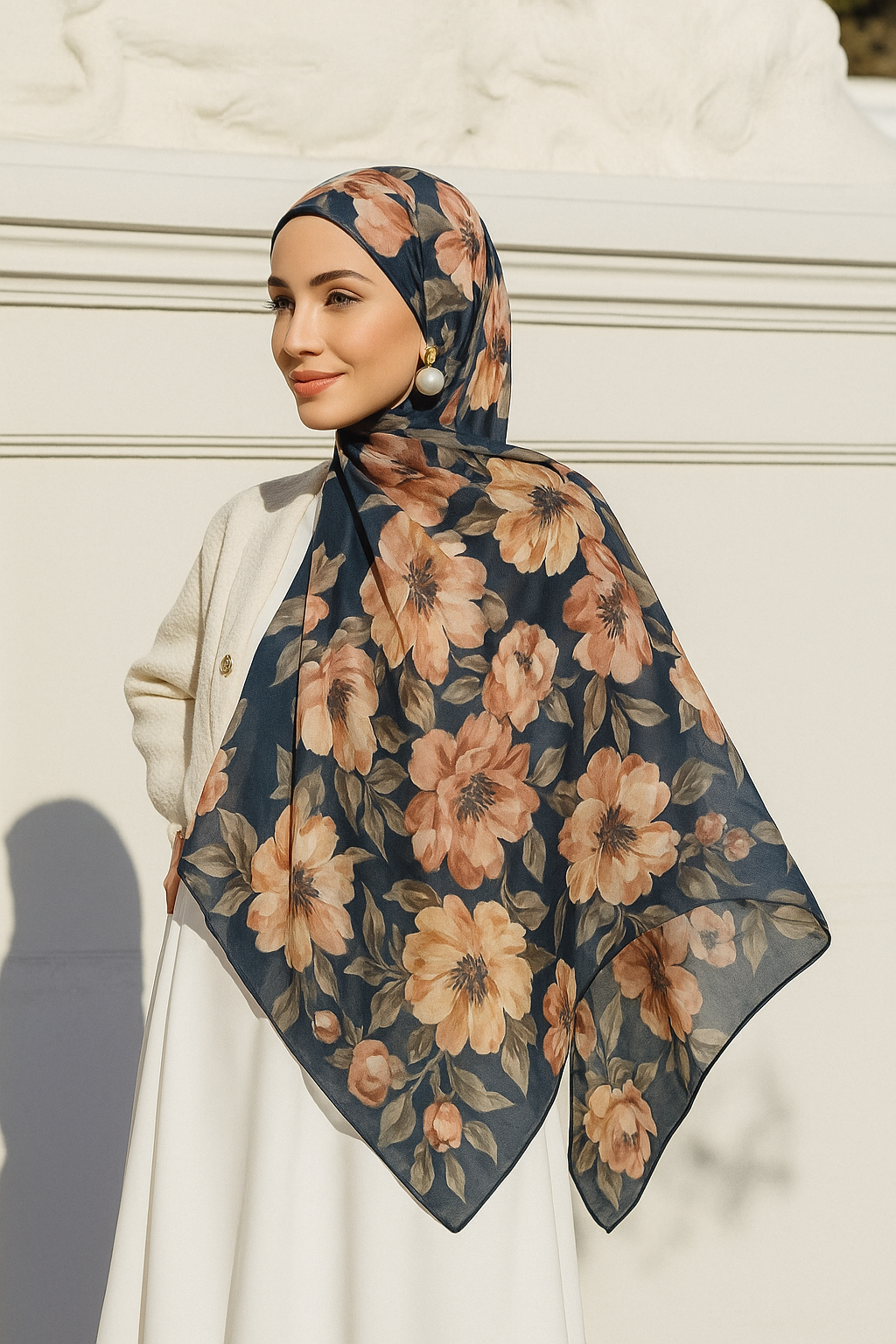 MODESTO ROSE COTON ŞAL SİYAH