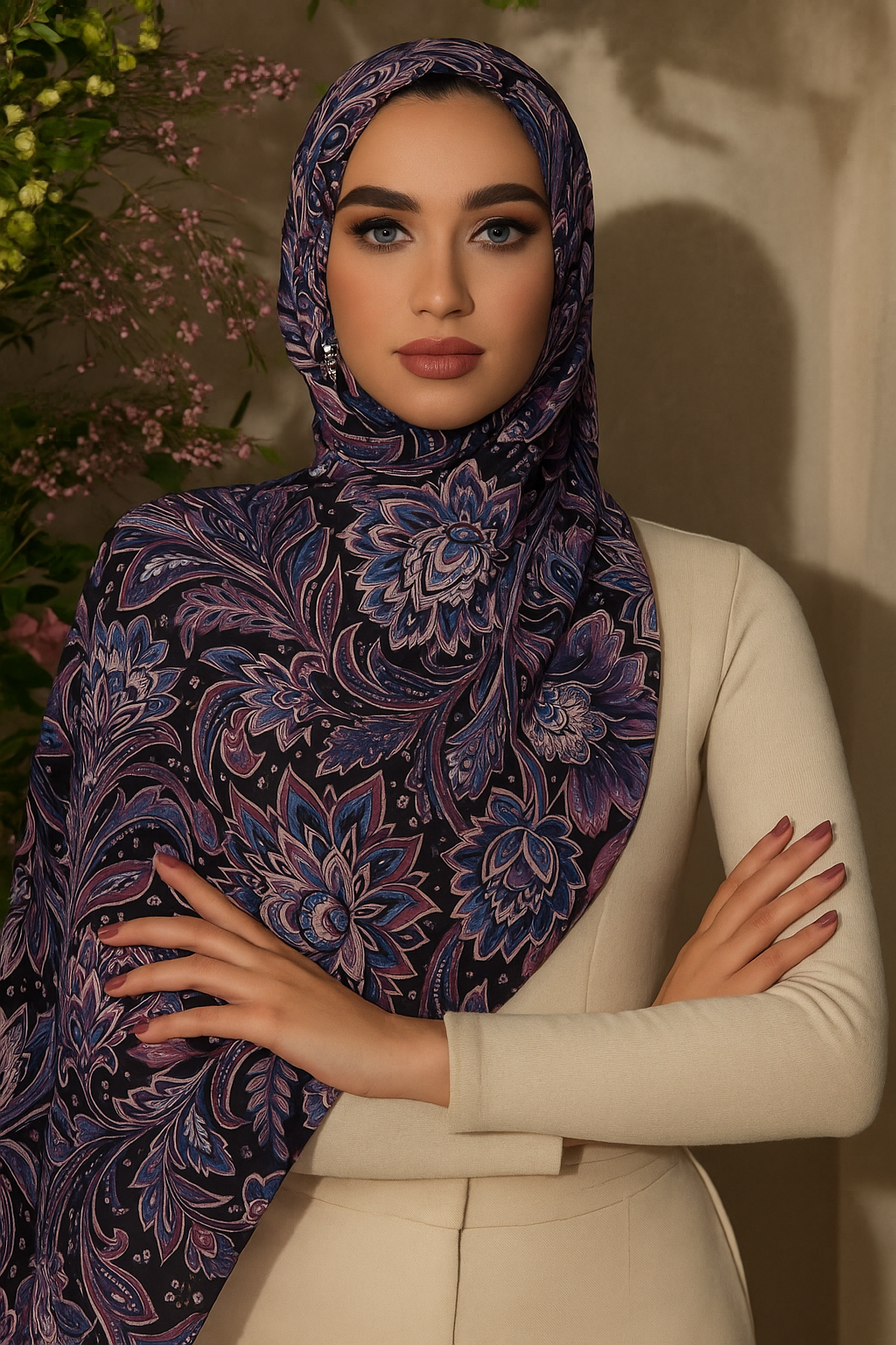 MODESTOSCARFS VİNTAGE COTON ŞAL MOR