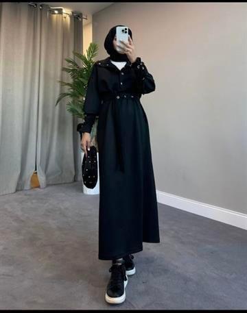 diğer DÜĞMELİ SPOR ELBİSE SİYAH