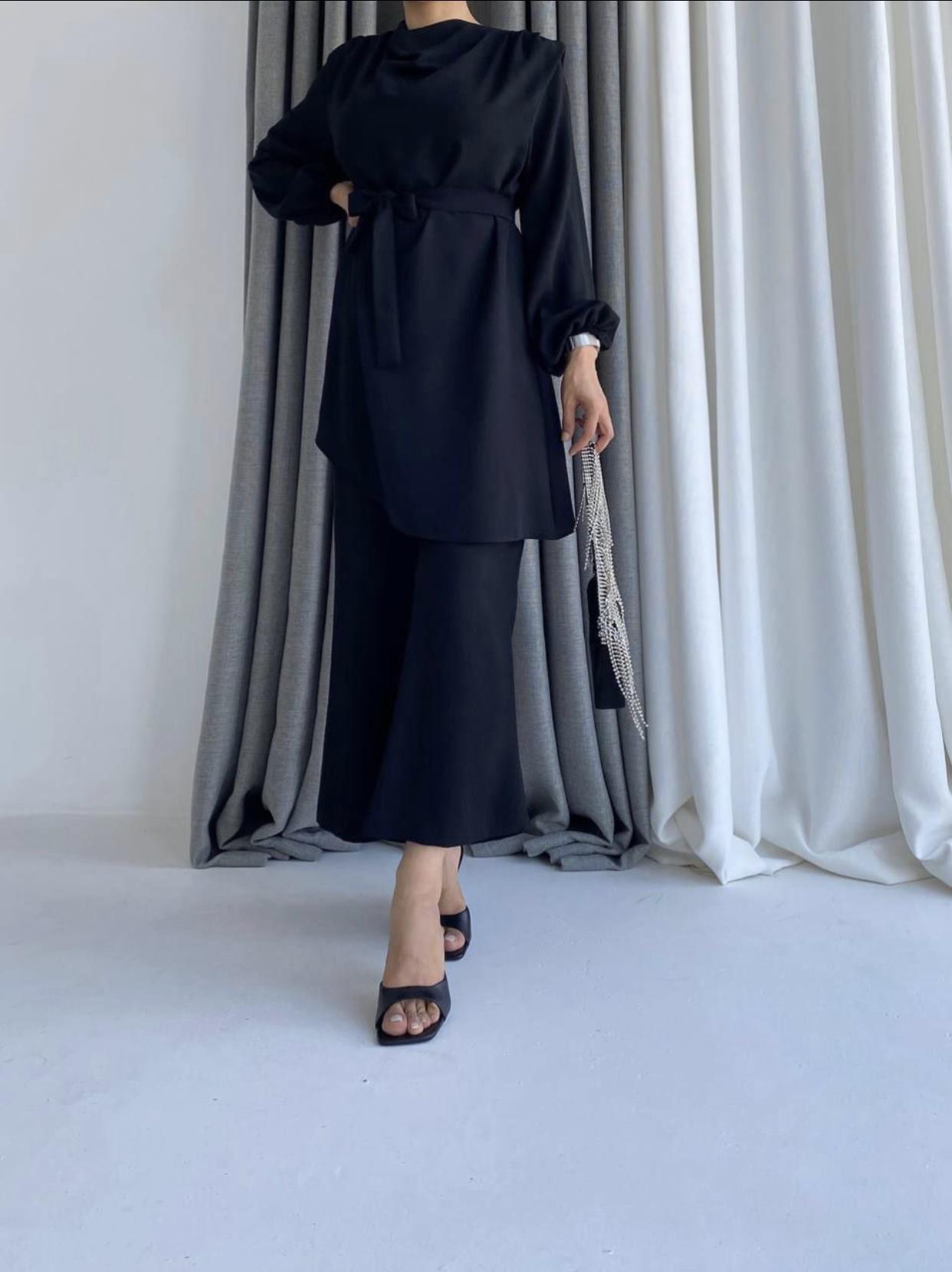 diğer KREP PANTALON TAKIM SİYAH