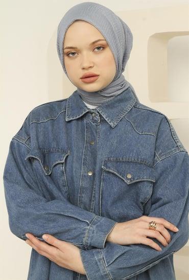 MODESTOSCARFS BÜRÜMCÜK ŞAL AÇIK GRİ