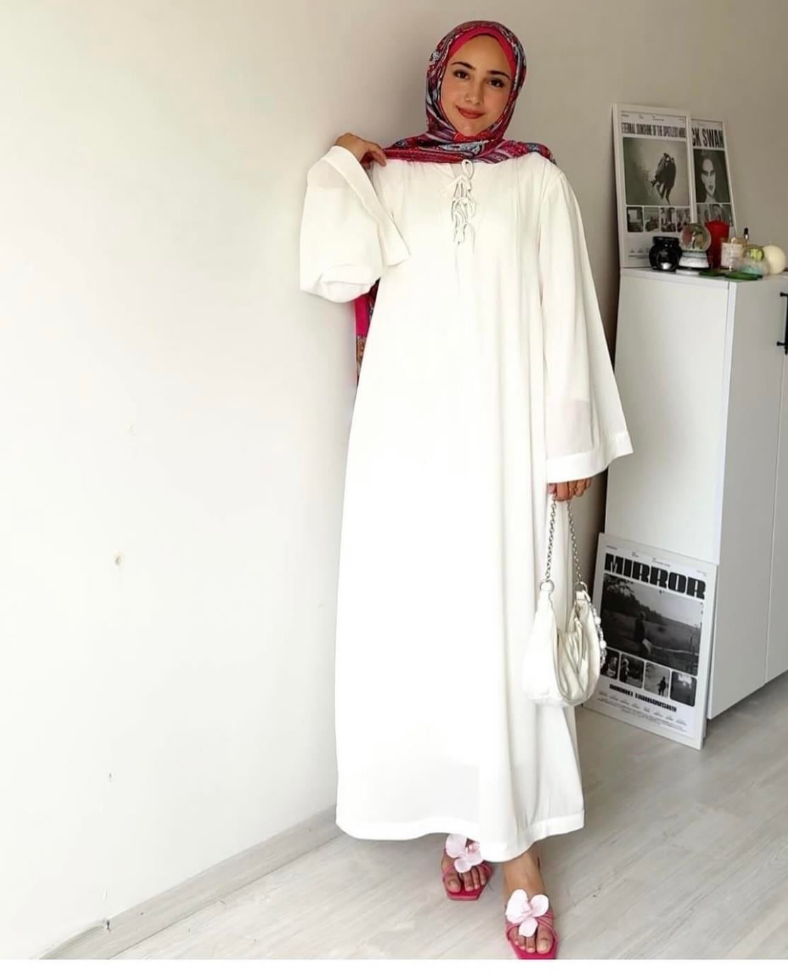 diğer FRESİA ELBİSE İNDİGO EKRU