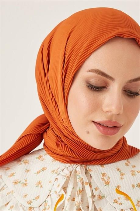 MODESTOSCARFS AQORDİON PİLİSE EŞARP KİREMİT