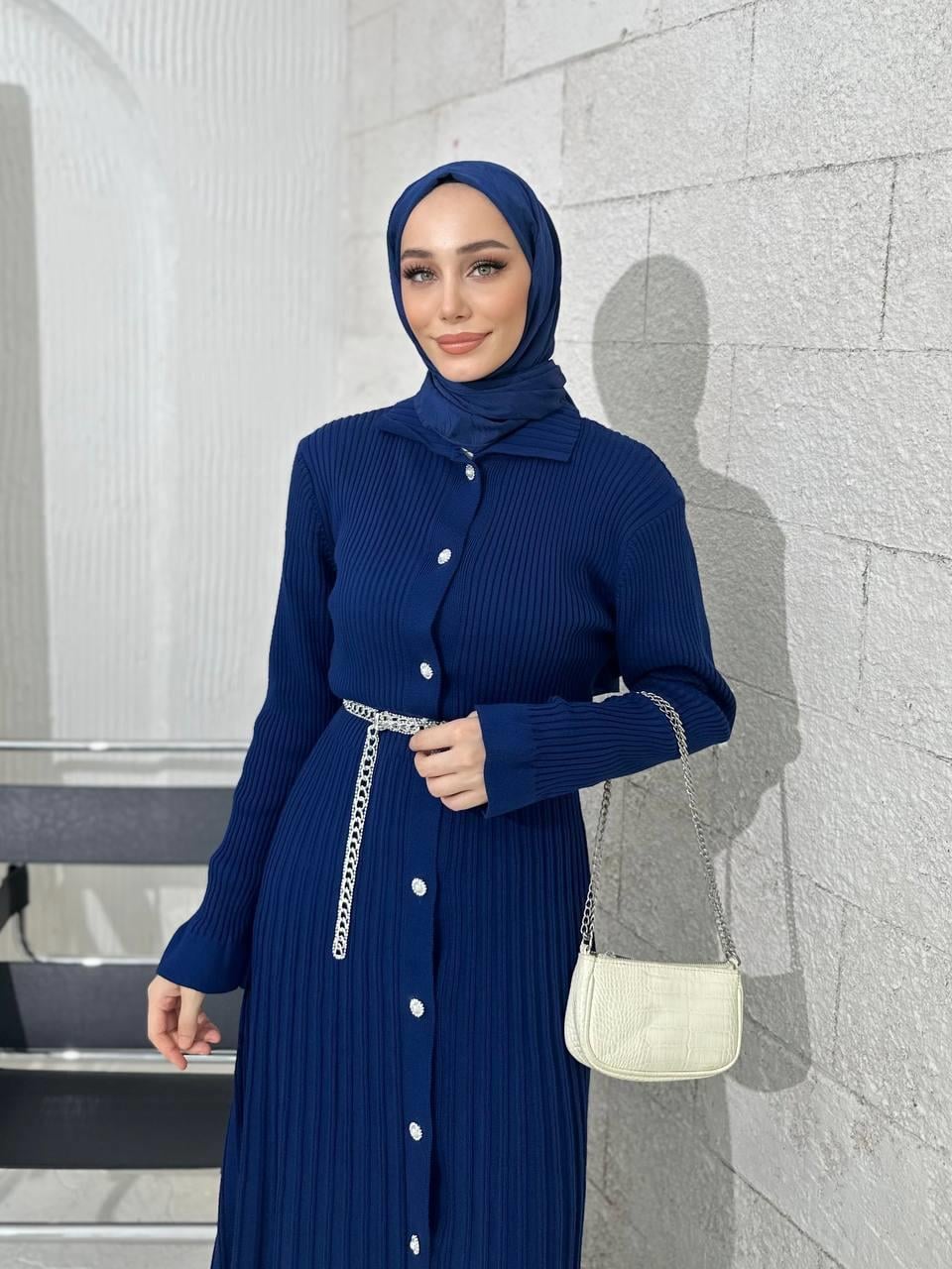 diğer TRİKO ELBİSE SİYAH LACİVERT