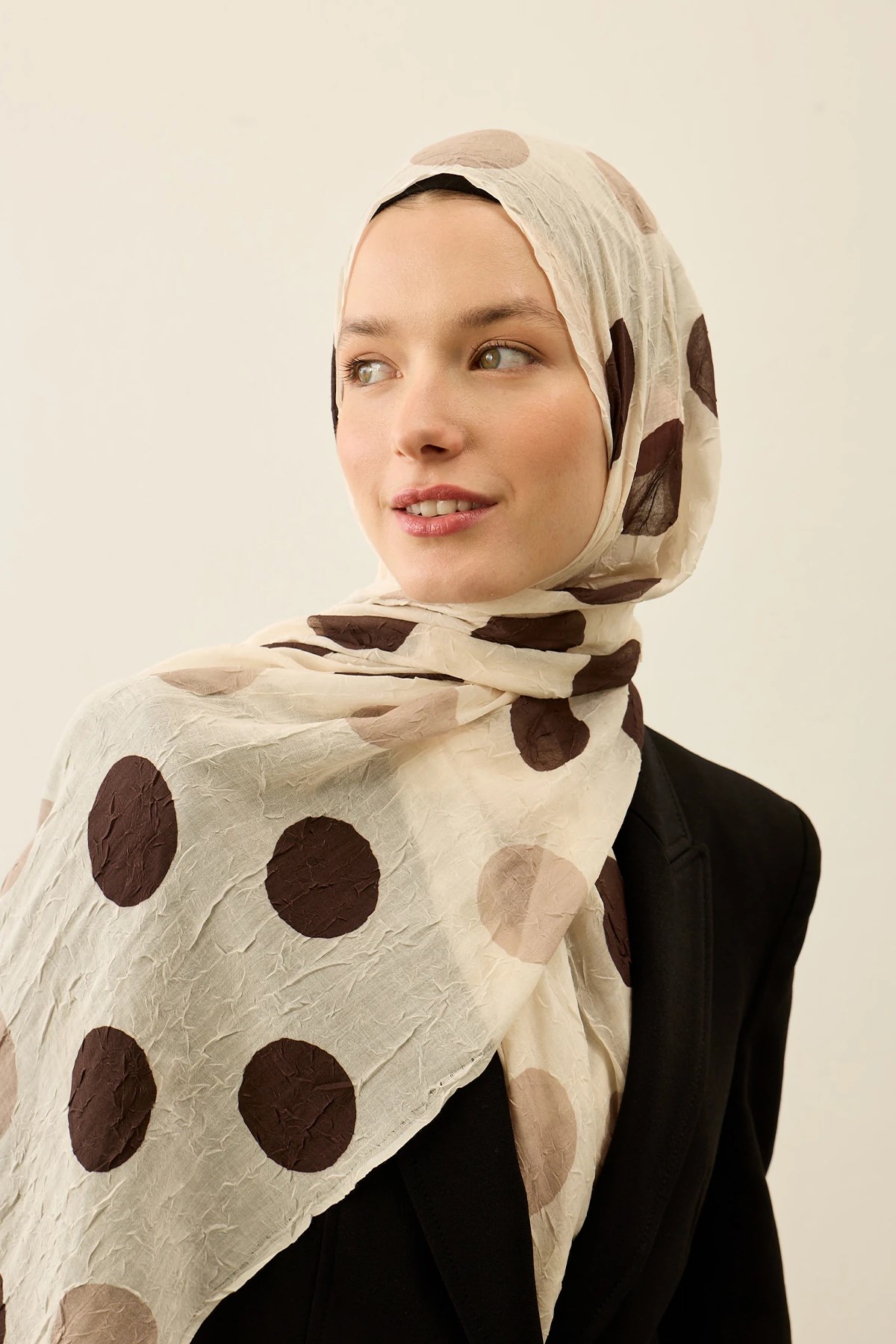 diğer bubble puantiye şal EKRU