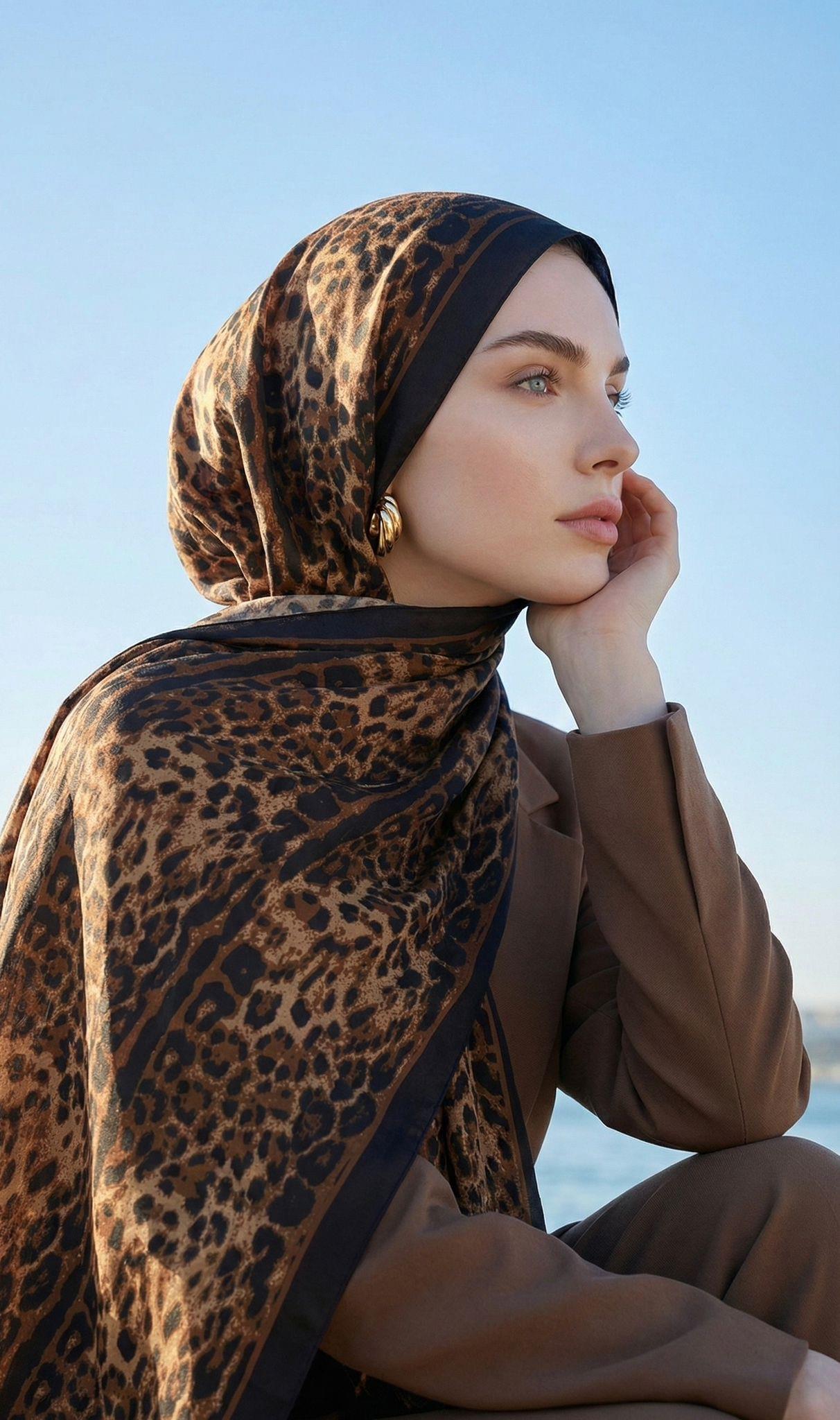MODESTOSCARFS LEOPAR ŞAL CAMEL