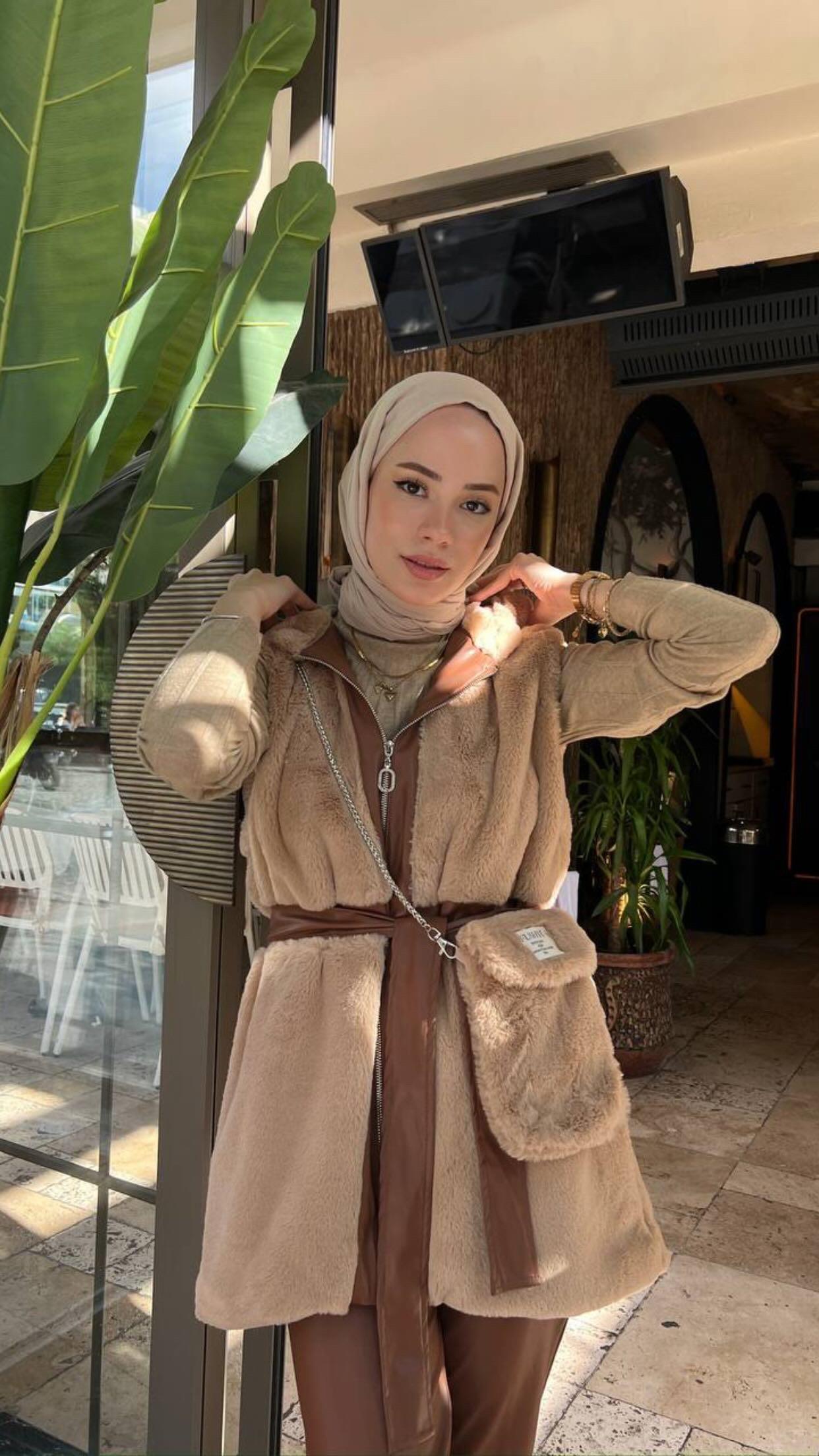 diğer KÜRK YELEK CAMEL