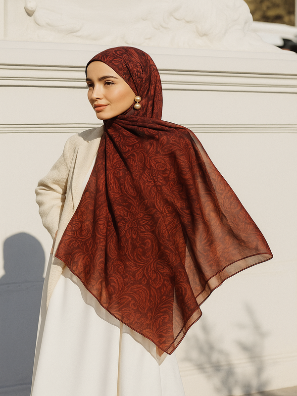 MODESTOSCARFS ETNİCUAL ŞAL BORDO