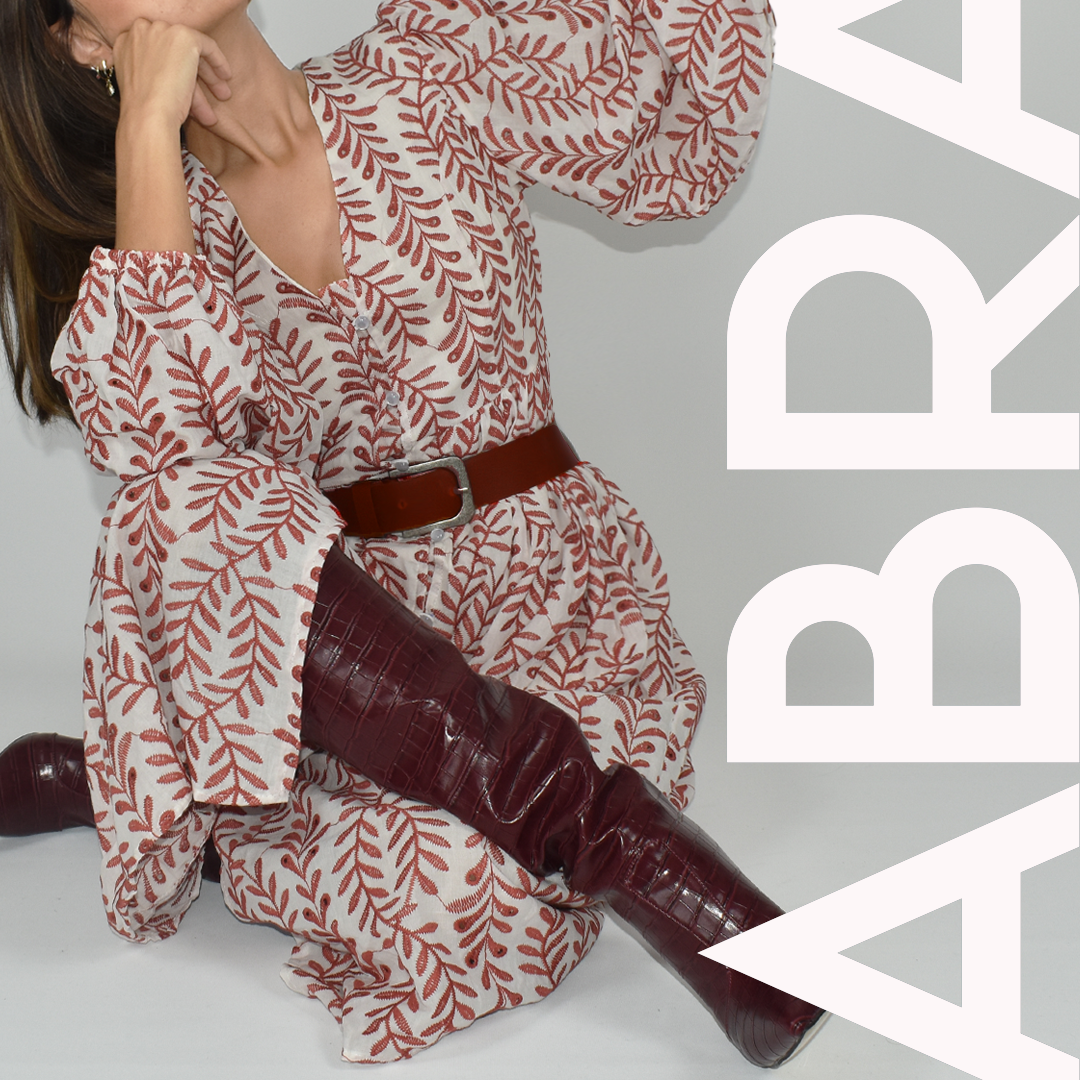 Bordo Nakış Güpür Elbise