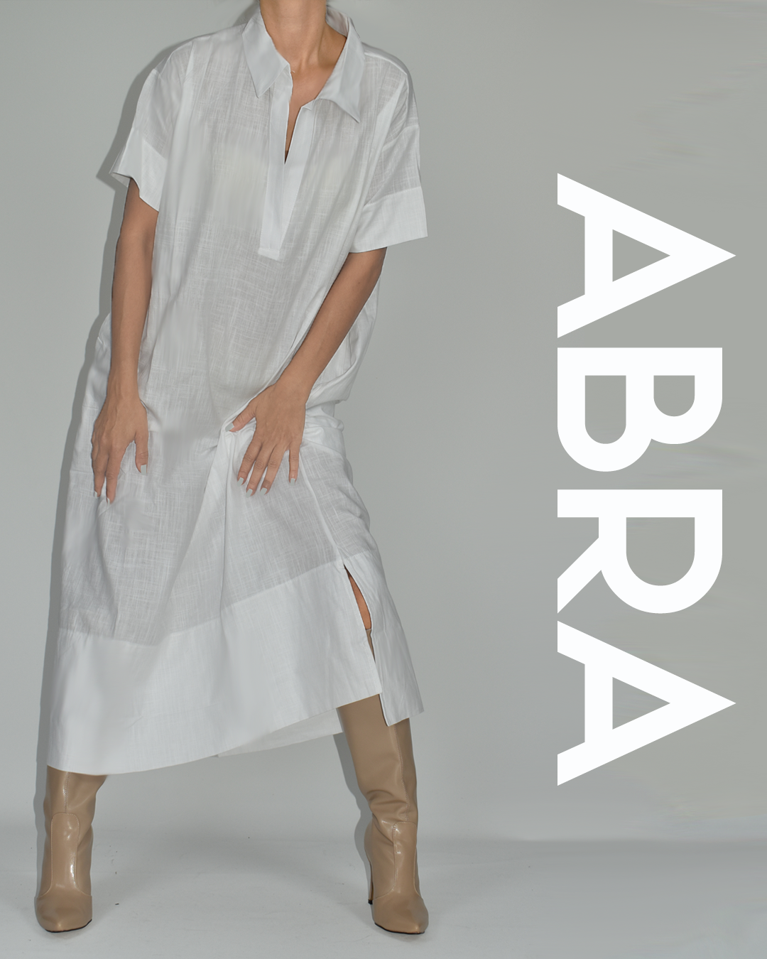 Kadın Beyaz Poplin Elbise