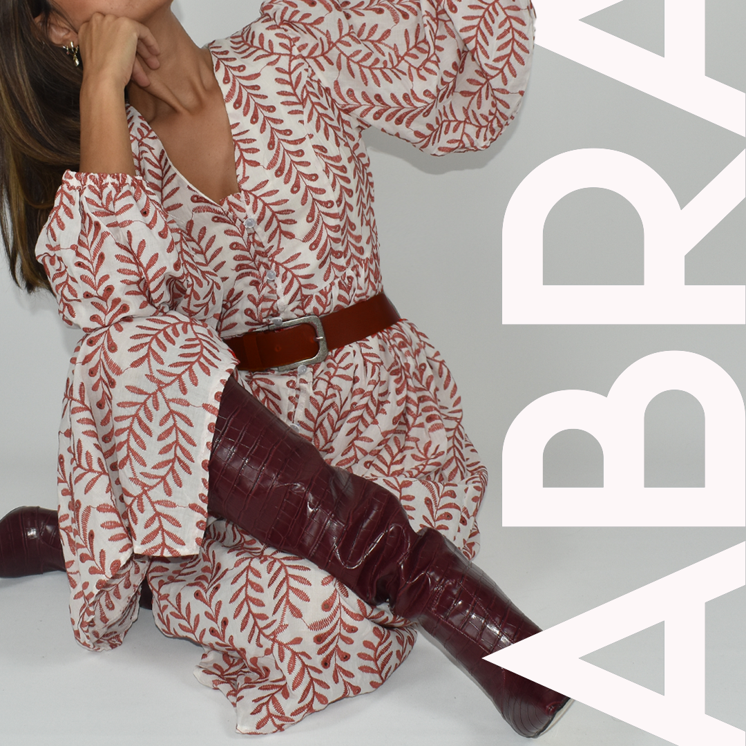 Bordo Nakış Güpür Elbise