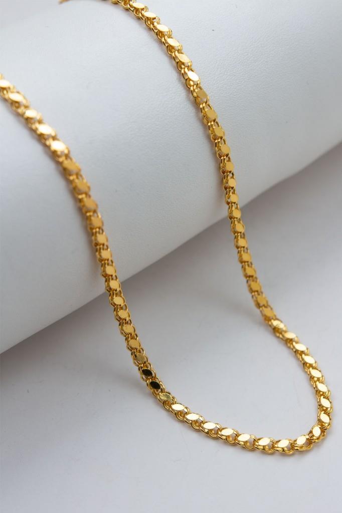 22 Ayar Halat ZincirLatif KuyumcuLKZNC110114 Ayar Altın 3 MM Pullu Zincir 55 CM Altın Zincir LKZNC1101