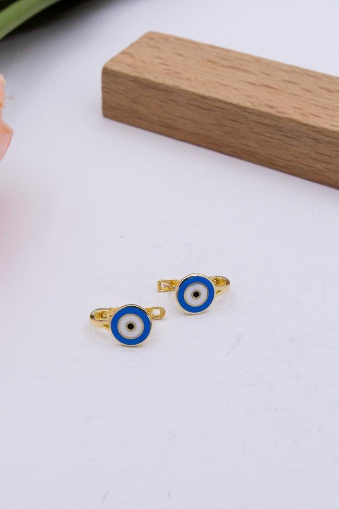 14 Ayar Altın Küpe Göz Boncuğu Çocuk Küpe