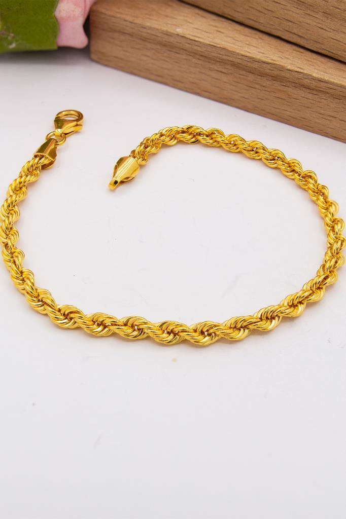 22 Ayar Altın Bileklik 4 MM En Halat Zincir Bileklik Kadın Bileklik LKBLK1068