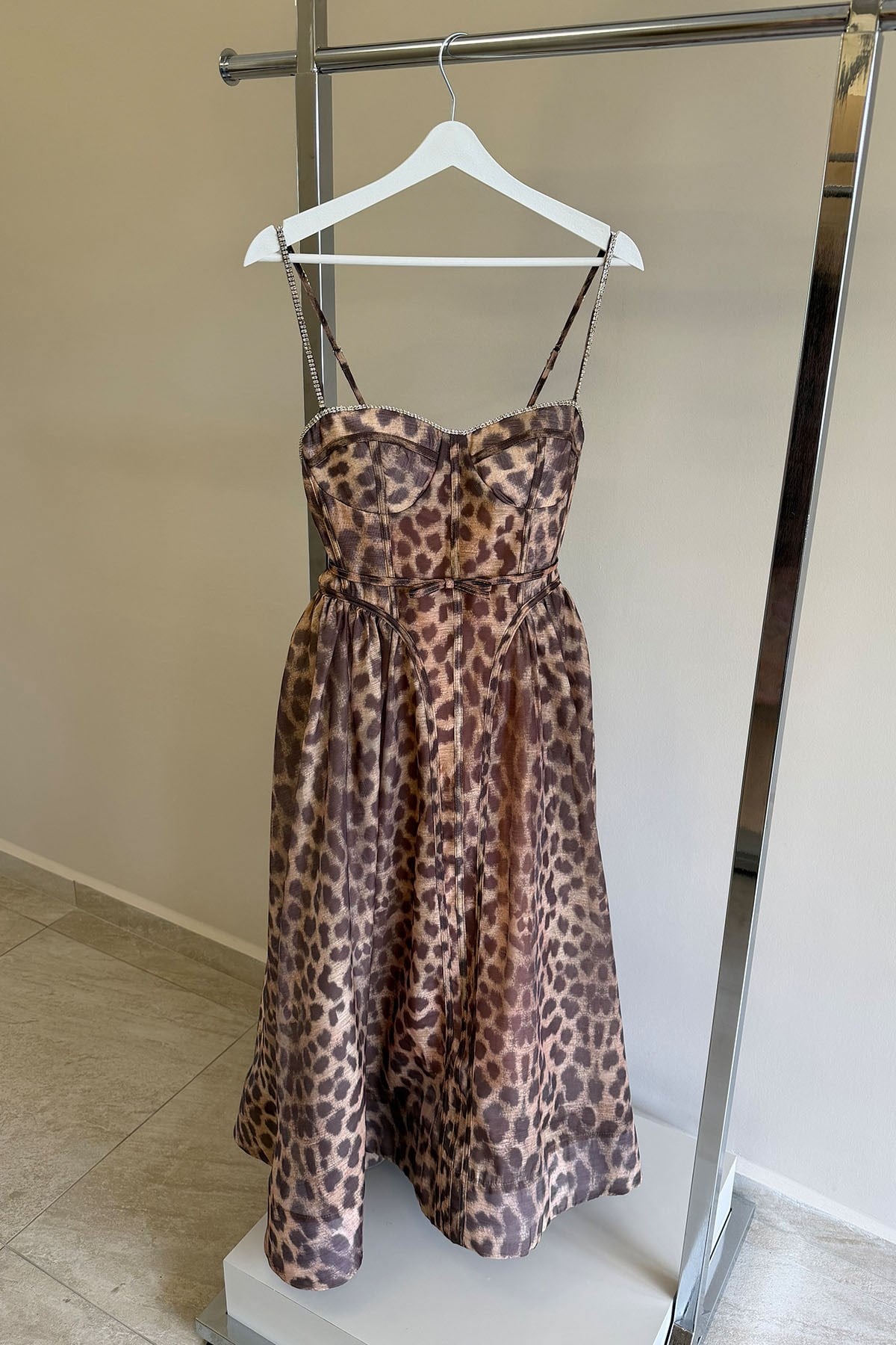 Leopar Desenli Elbise