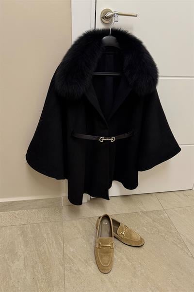 Siyah Kemerli Pelerin Model Panço