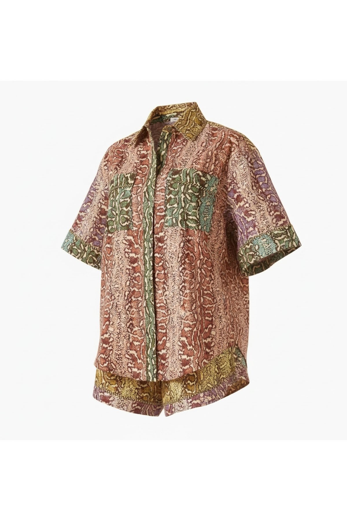 Çok Renkli Animal Print Desenli Takım