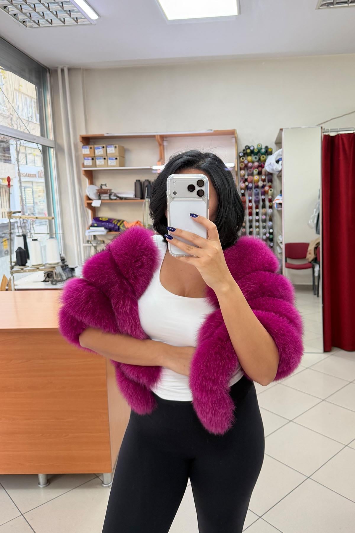 Koyu Pembe Kürk Panço
