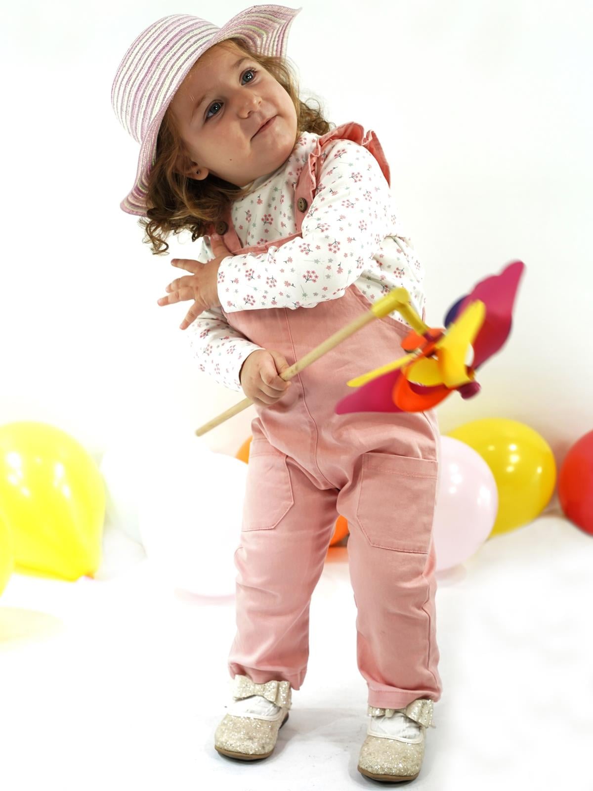 Aydodo Salopet Sweatshirt İkili Kız Bebek Takım