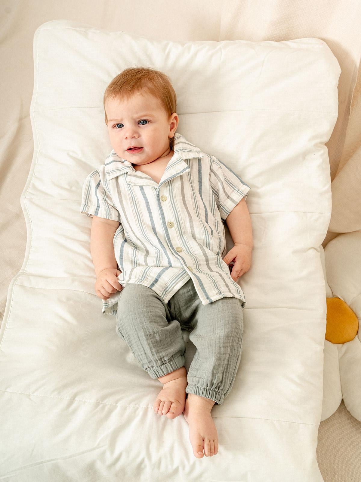 Müslin Gömlek Pantolon Takım | Erkek Bebek Yazlık 2’li Set | 6-36 Ay | 