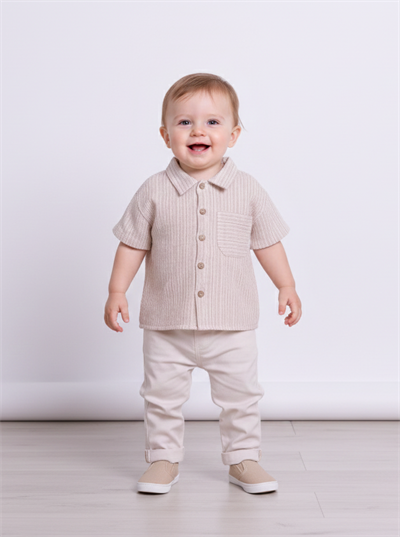 ÇİZGİLİ DOKUMA GÖMLEK PANTOLON TAKIM  6-9/9-12/18-24/24-36AY