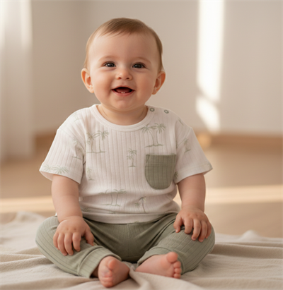 PALMİYE BASKILI TİŞÖRT PANTOLON TAKIM 6-9/9-12/18-24/24-36AY