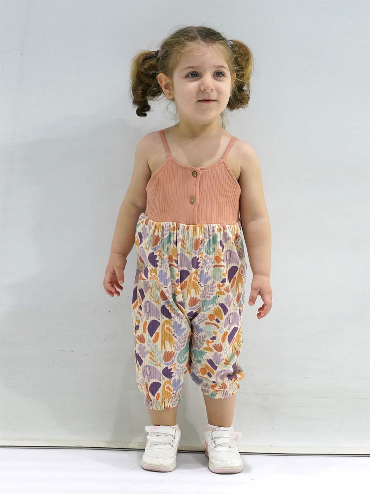KD43024 Kaşkorse Desenli İp Askılı Tulum