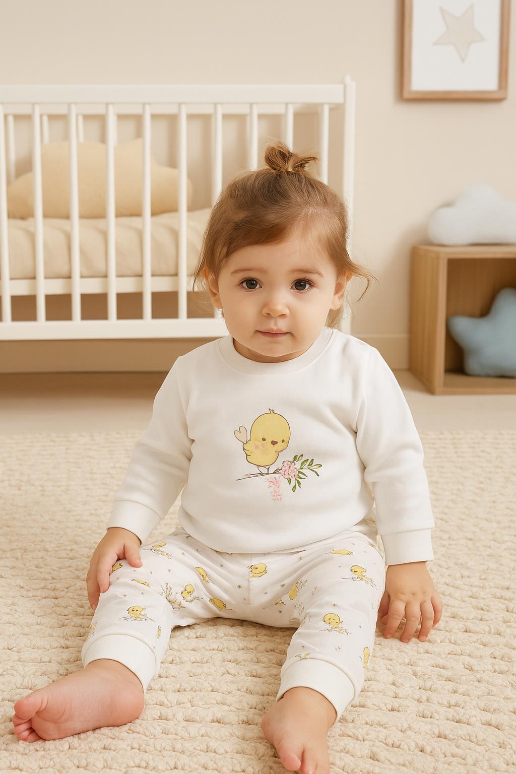 KD53111 Kız Bebek 2'li Baskılı Takım (6-9 / 9-12 / 18-24 / 24-36 Ay)