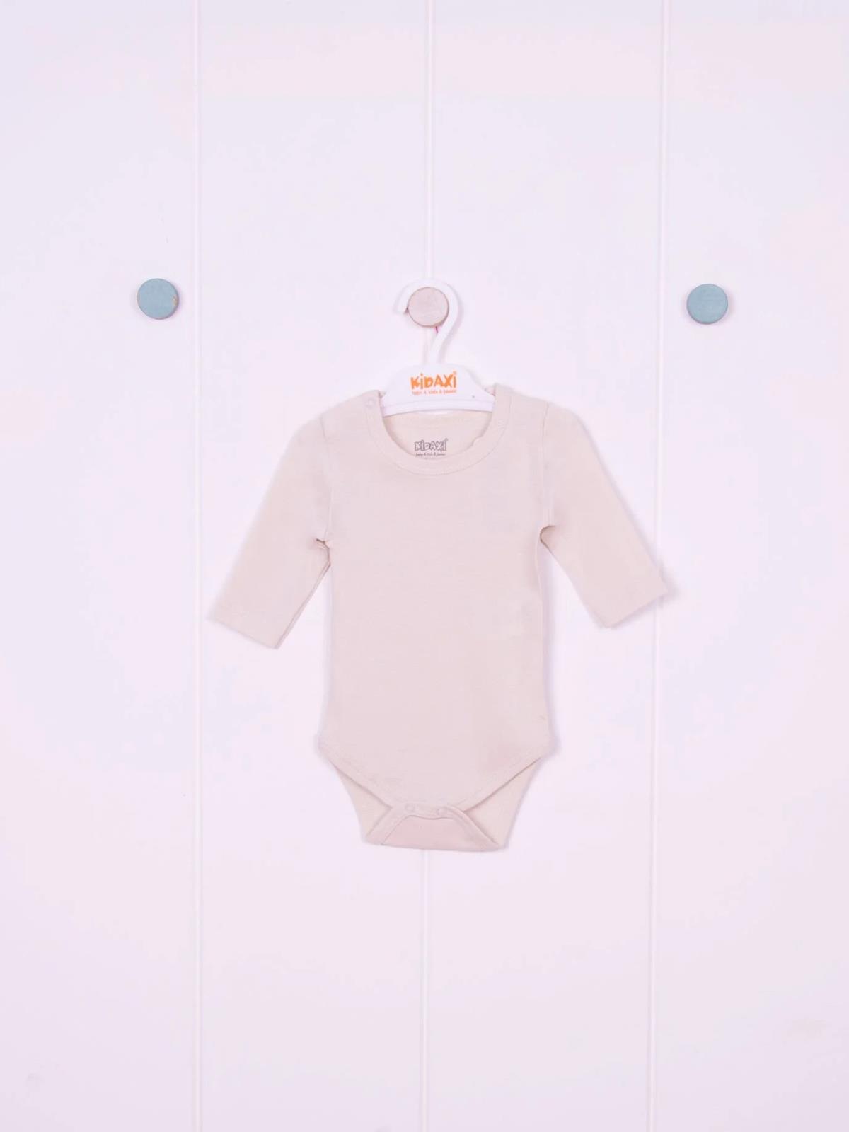 Kidaxi Uzun Kollu Çıtçıtlı Bebek Ekru Body