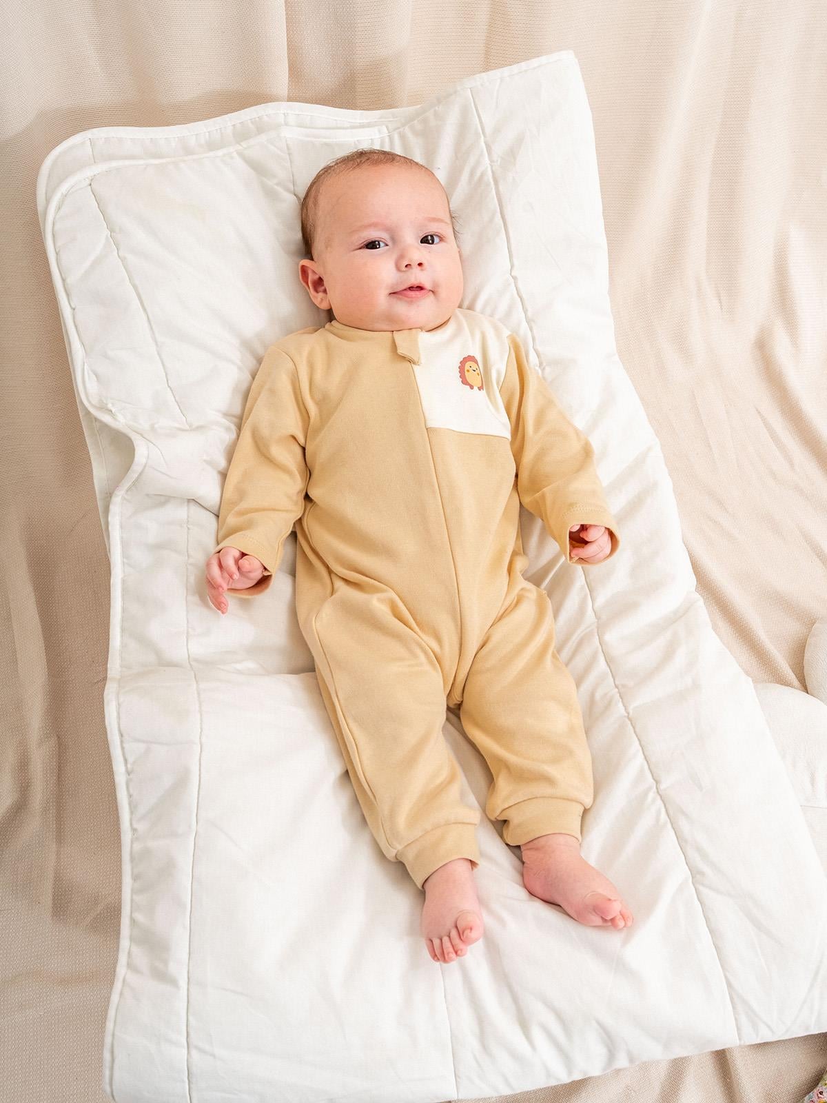 Nakışlı Erkek Patiksiz Organik Sertifikalı Bebe Tulumu 1-3/3-6/6-9/9-12AY