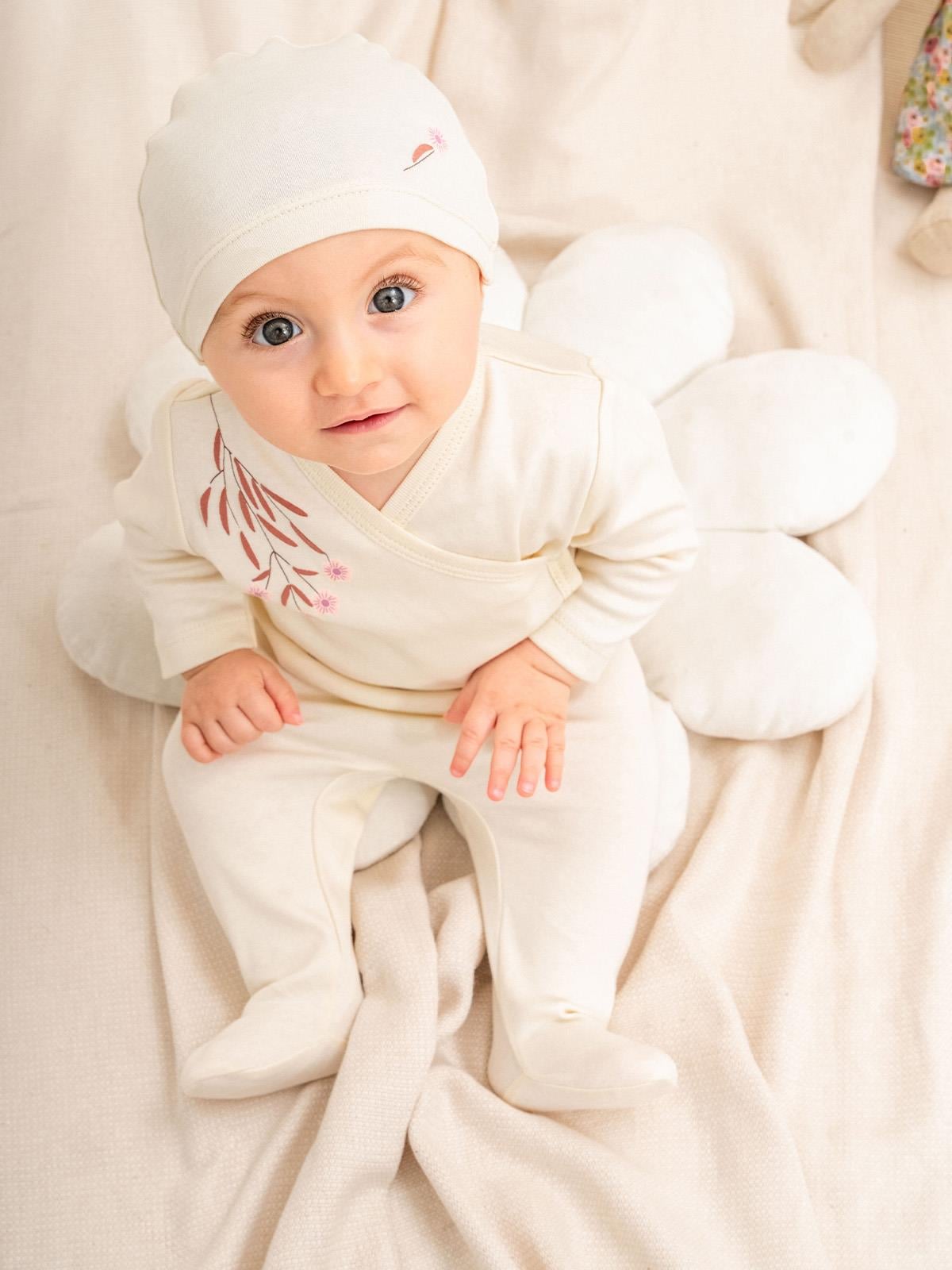 Organik Sertifikalı Nakışlı Kız Bebek  3lü Takım 0-1/1-3/3-6/6-9AY