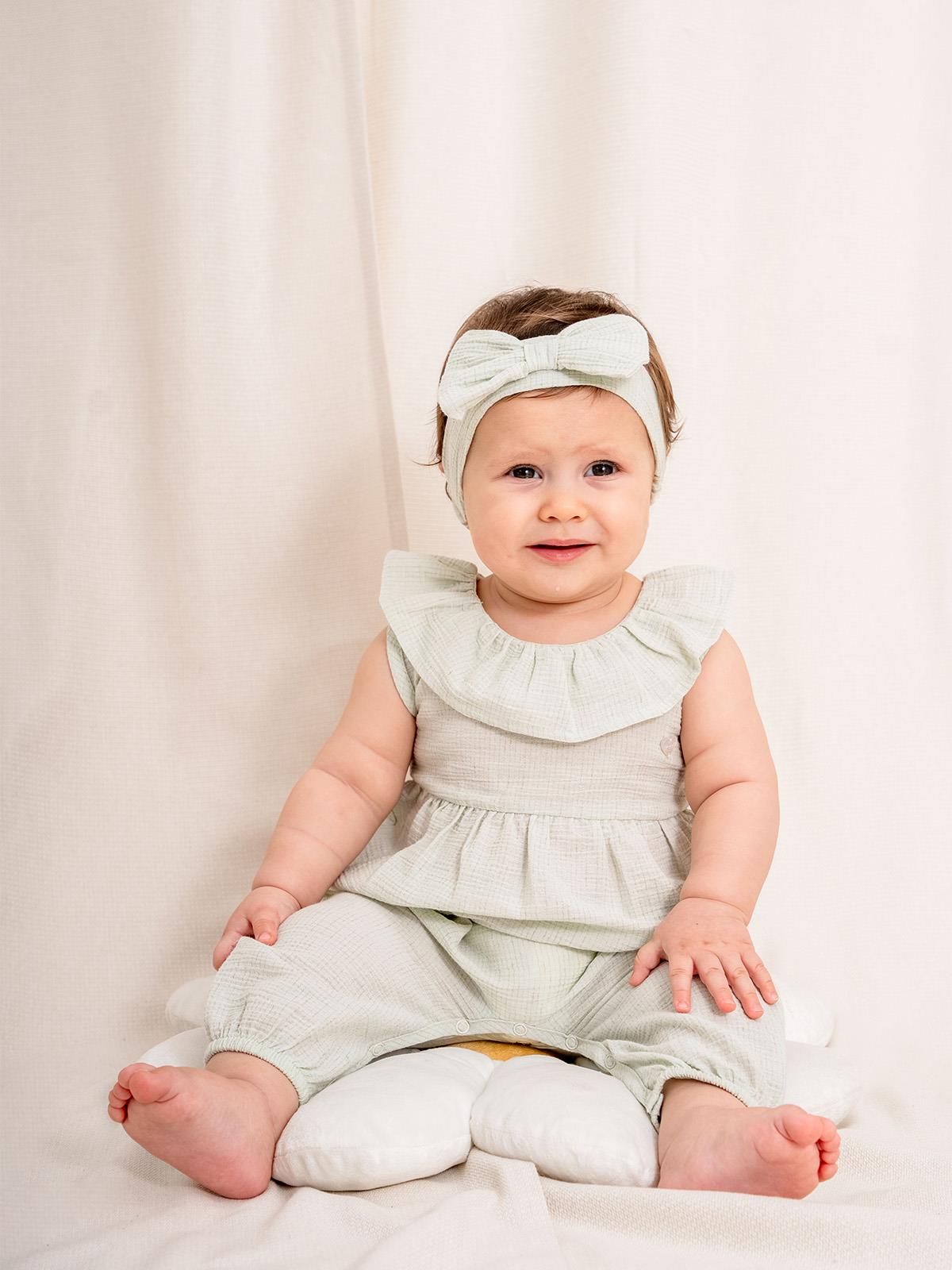 Şile Bezi Bebek Tulum ve Bandana Takım – 3-24 Ay