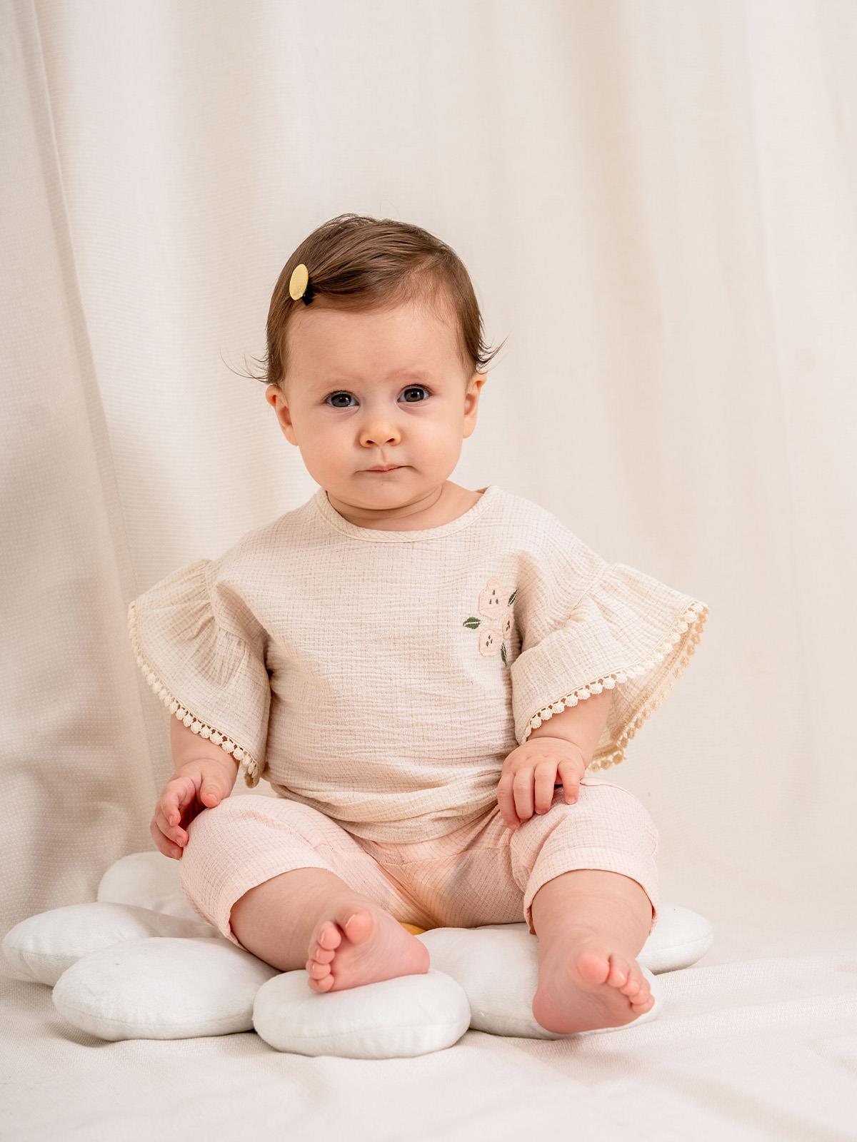 Şile Bezi Nakışlı Bluz & Pantolon Takım (6-36 Ay)