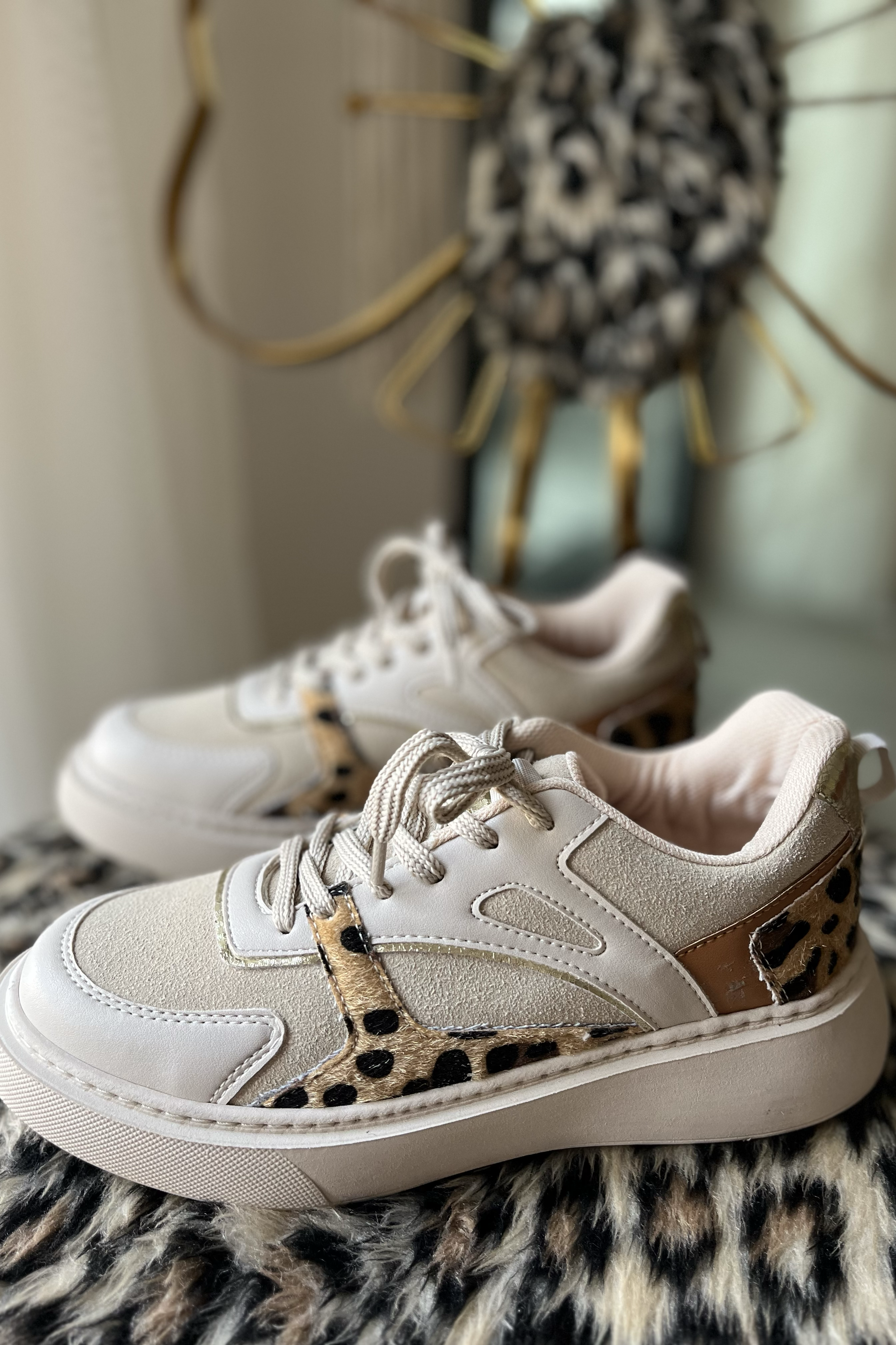 LEOPAR DESEN SNEAKER BEJ