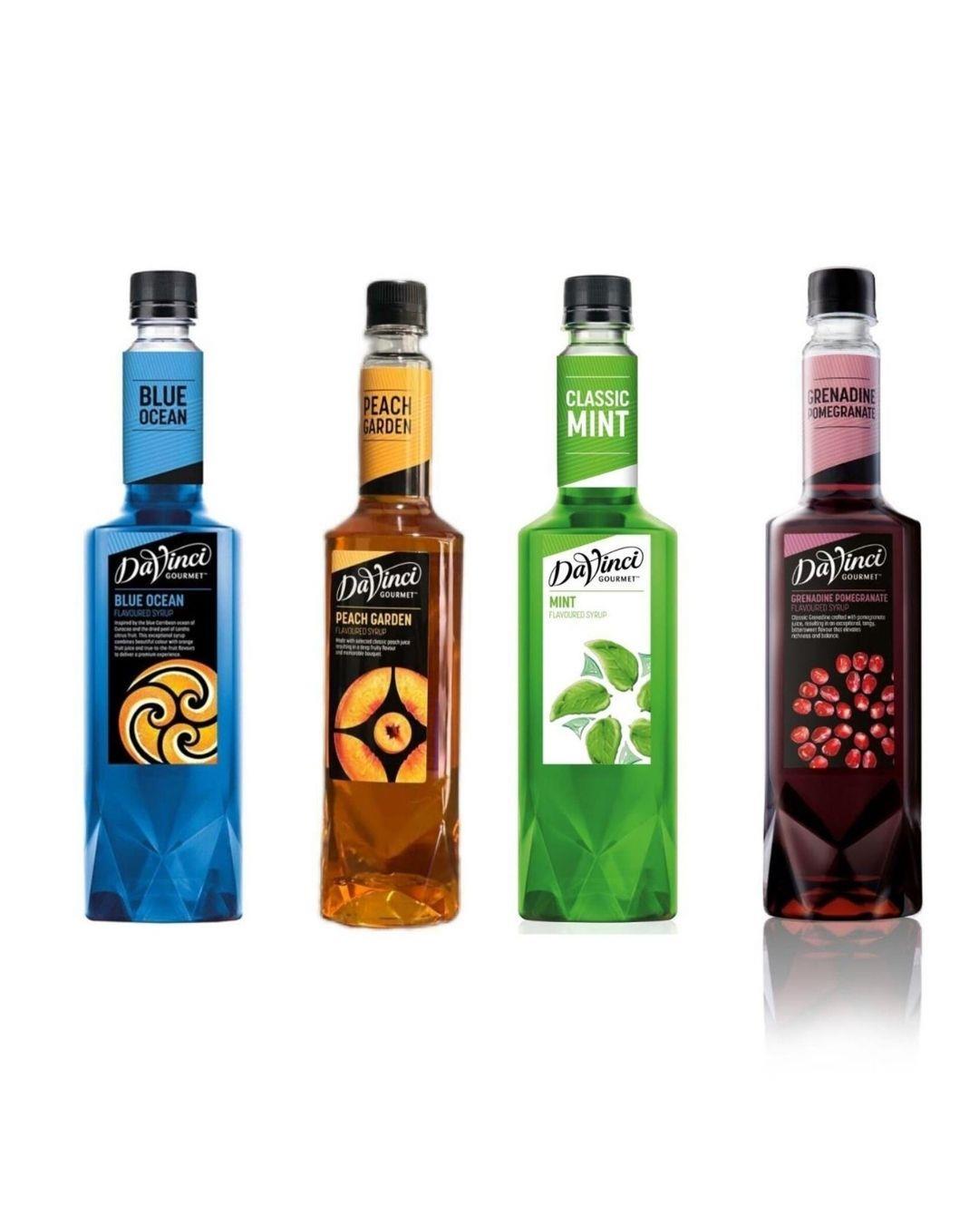 4 lü Şurup Kokteyl Fırsat Seti (Turunç, Şeftali, Nane, Nar) 750 ML