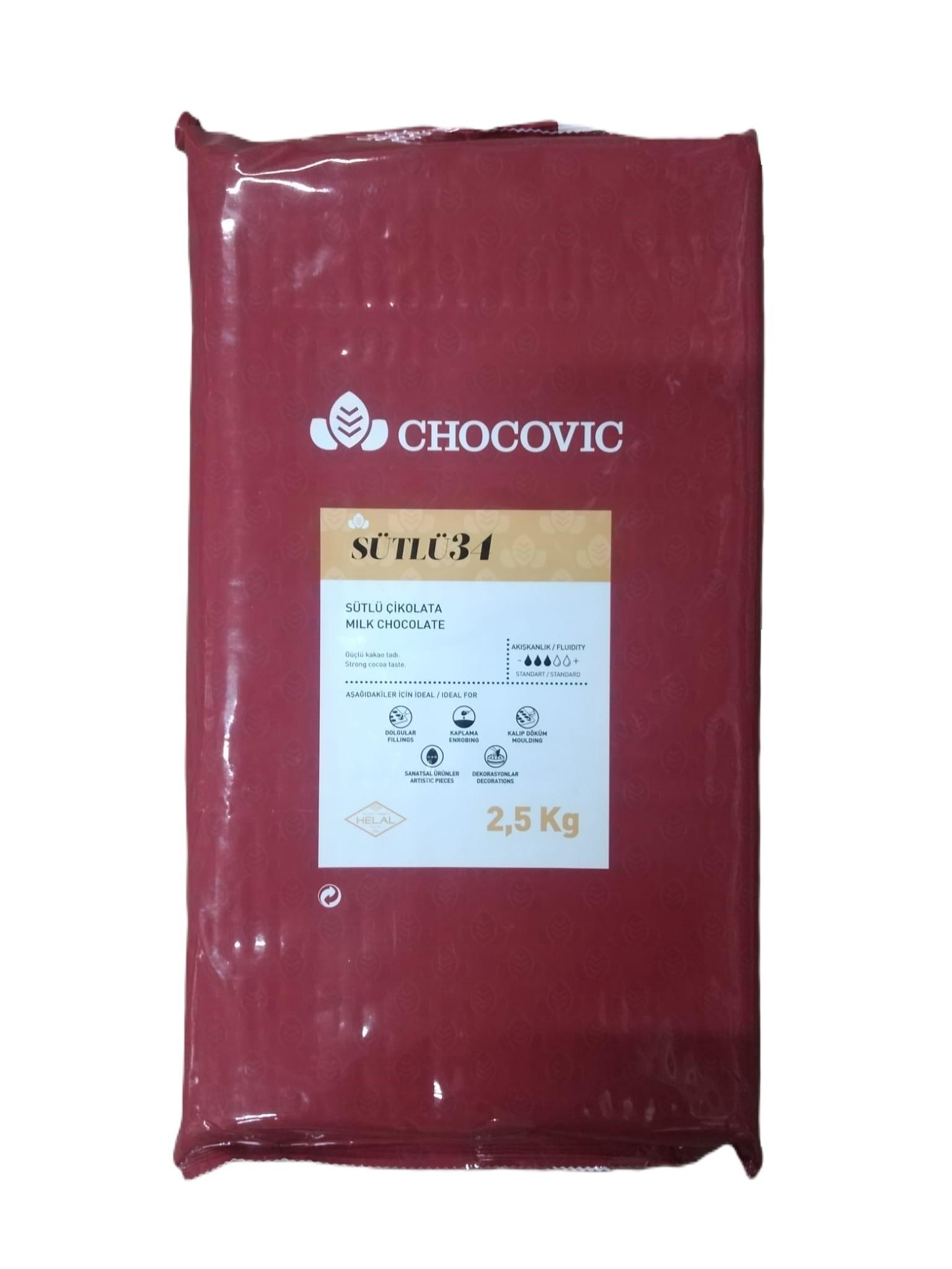 Bitter Küvertür Blok Çikolata %34 2.5 KG