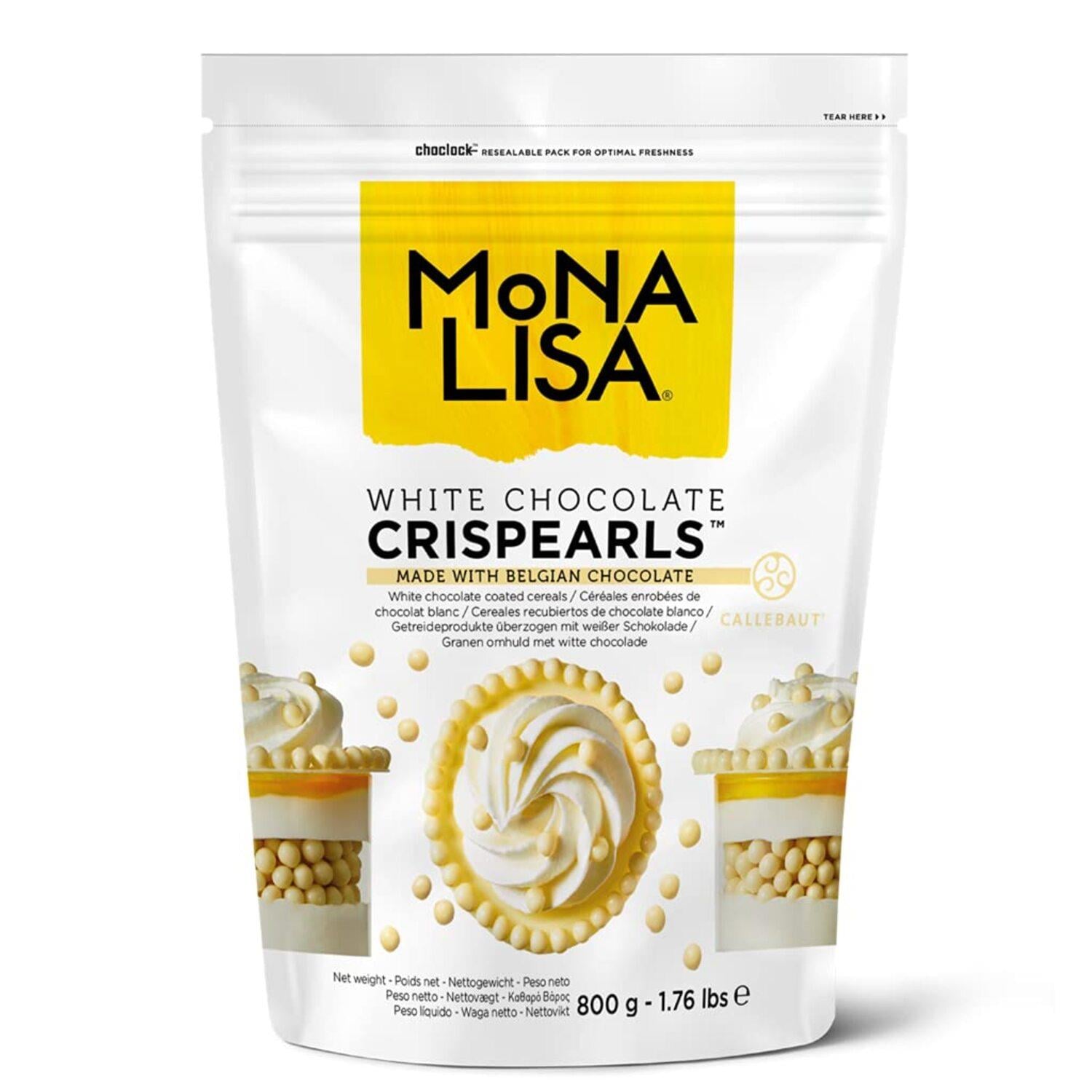 Mona Lisa Crispearls Beyaz (İçi Bisküvili İnci Tanesi) 800 GR Çikolata