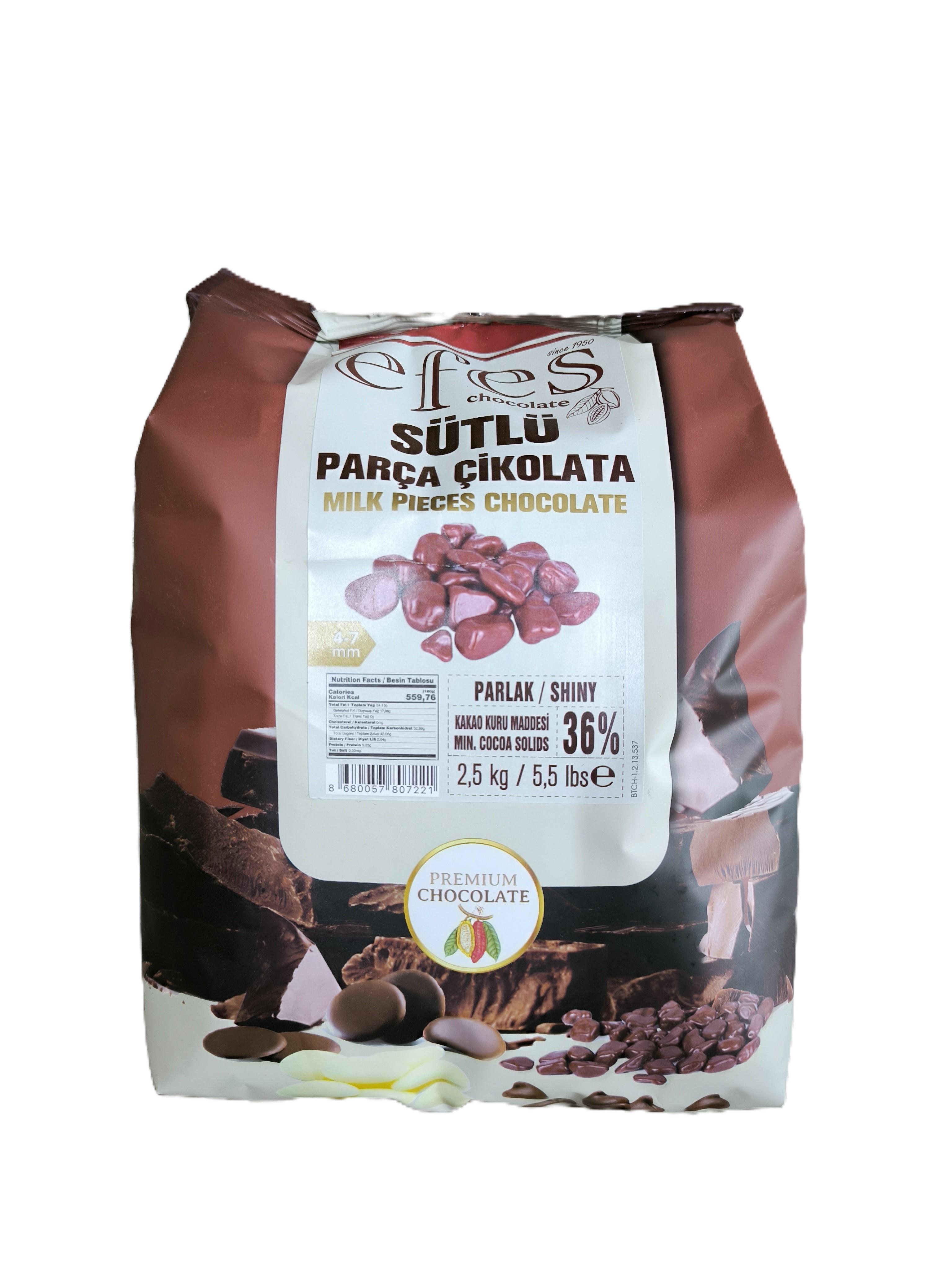 Sütlü Parça Parlak Çikolata (4-7mm) 2.5 KG