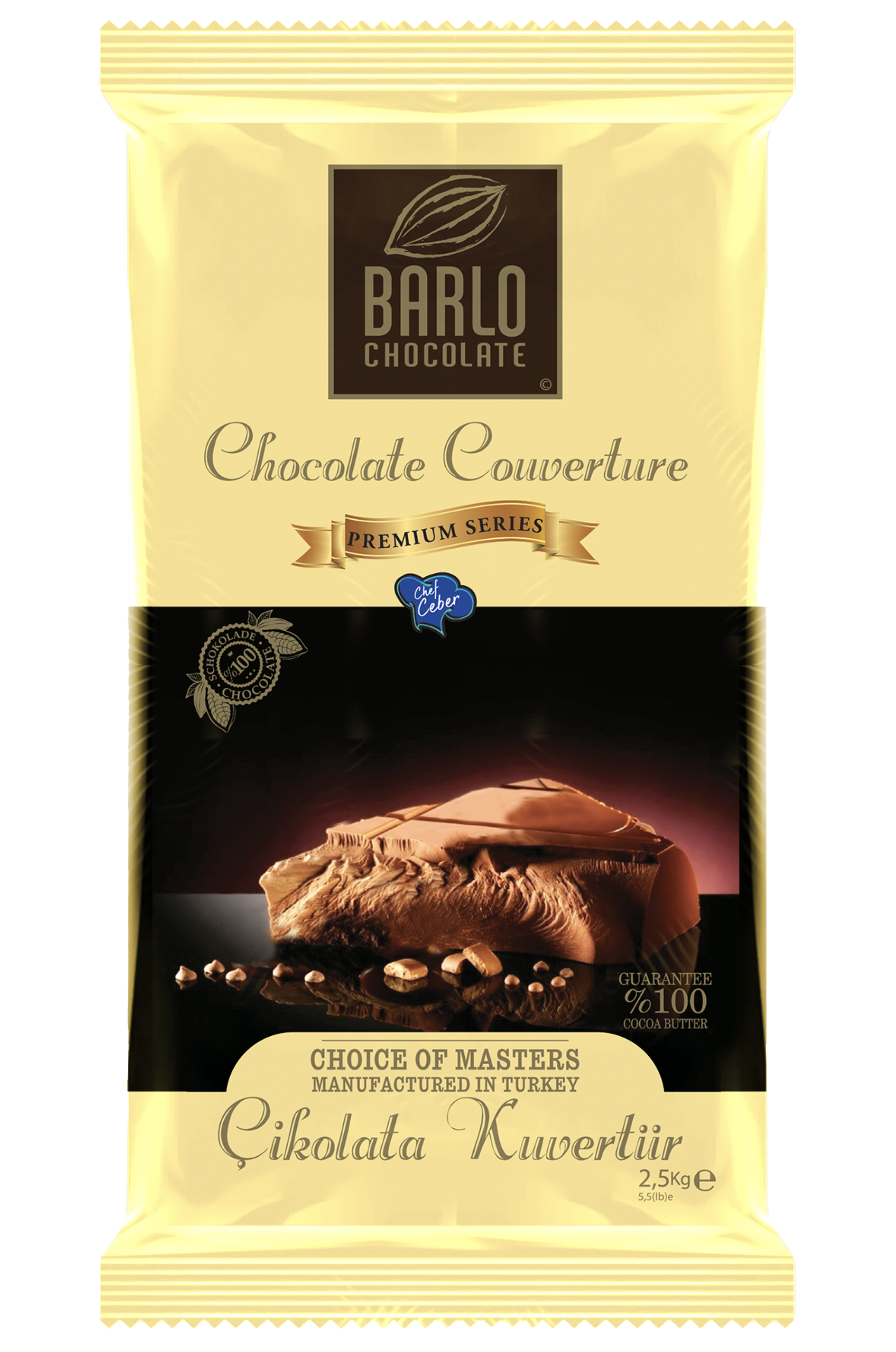 Barlo Premium Fildişi Küvertür Çikolata %34 2.5 KG