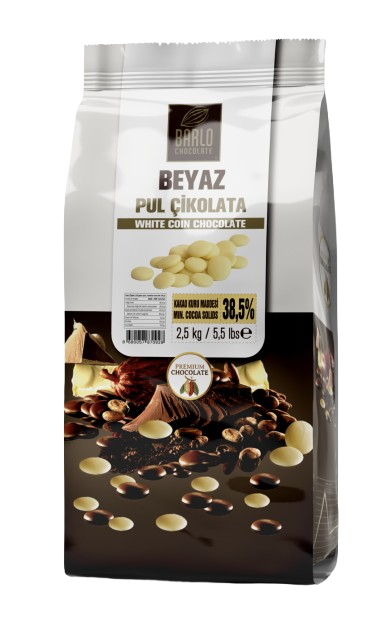 Barlo Premium Fildişi Pul Çikolata %34 2.5 KG